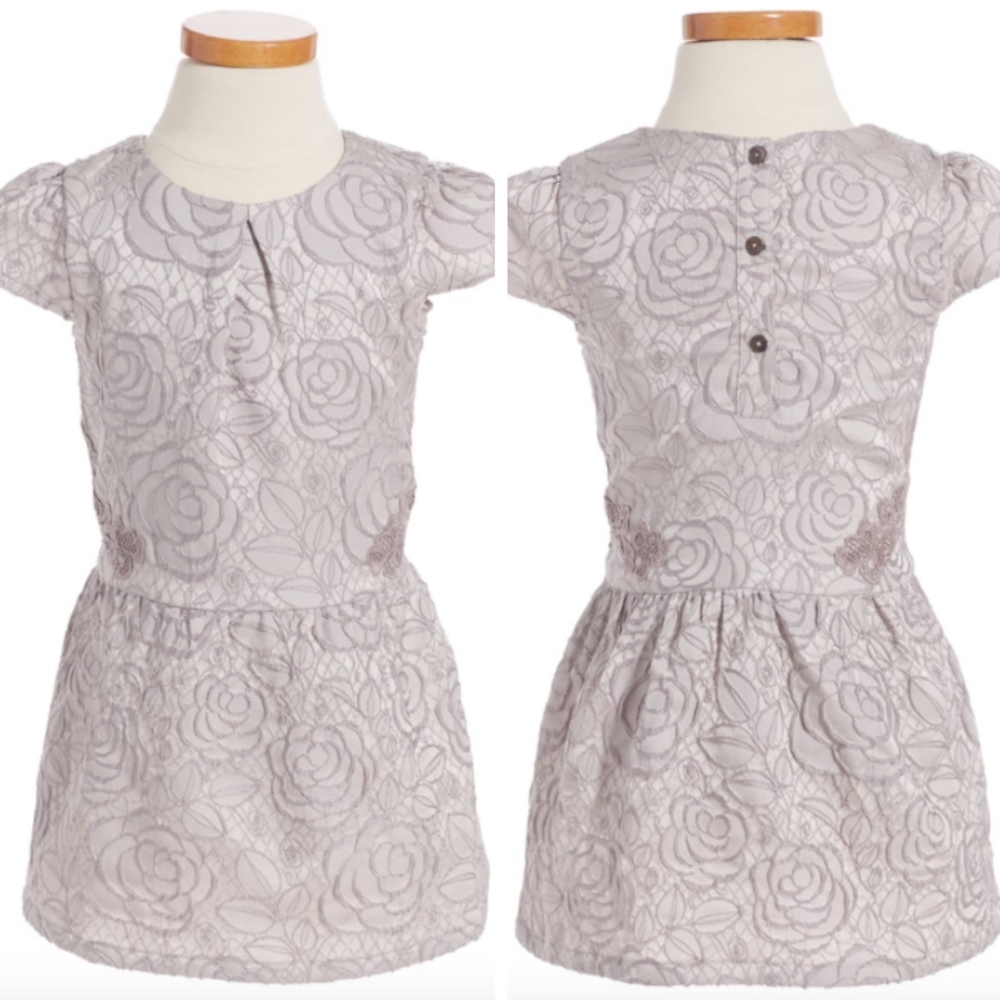 Ruby & Bloom Girl's Textured Jacquard Floral Dress